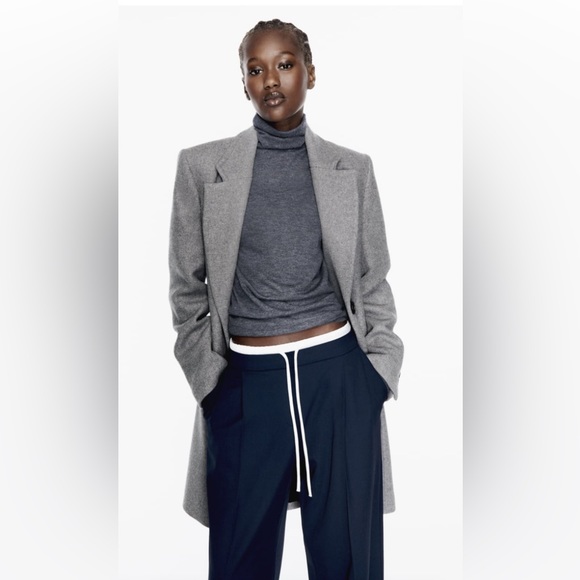 Zara felt texture coat. Gray size medium. New. - Picture 1 of 4